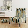 thumbnail image 2 of Designart "Chic Urban Stripes II" Chaise d'Appoint Jaune à Rayures - Fauteuil Moderne pour Salon, 2 of 7