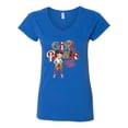 thumbnail image 2 of Wild Bobby Betty Boop Winking Girl Power Femenist Betty Boop Women’s Standard V-Neck Tee, Royal, X-Large, 2 of 5