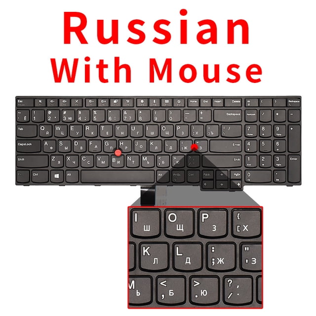 New US Russian Laptop Keyboard For Lenovo IBM ThinkPad E570 E575 E570C 01AX160 01AX200 RU With Mouse