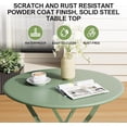 thumbnail image 5 of IDEALHOUSE 3 Pieces Dining Table Set Green, Folding Outdoor Bistro Set with 2 Chairs and 1 Table, Space-Saving Wooden Patio Furniture for Balcony, Garden, Small Spaces, 5 of 9