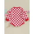 thumbnail image 3 of Bagilaanoe Newborn Baby Girl Oversized Romper Sweatshirt Long Sleeve Bodysuits Plaid Pullover 3M 6M 12M 18M Infant Casual Tee Tops, 3 of 8