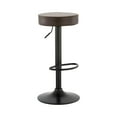 thumbnail image 1 of Hunter Brown Stool With Black Base (Set of 2), 1 of 2