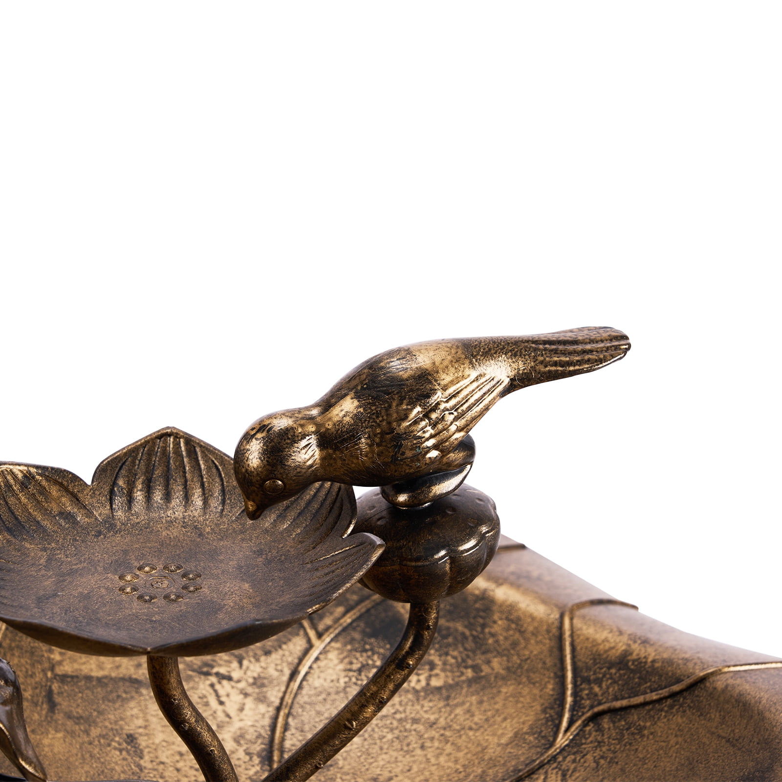 Resin Bird Bath With Lotus Edge & Feeder Tray, 50*50*86cm