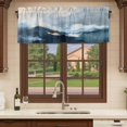 thumbnail image 6 of Blue Gray Oil Painting Curtain Valances for Windows, Kitchen Valance Window Treatments Panel 2 Pack, Modern Abstract Rod Pocket Short Curtains for Bathroom Bedroom 60 x 18 Inch, 6 of 8