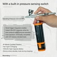 thumbnail image 6 of Airbrush Kit with Compressor Rechargeable handhold portable air brush kit cordless Gravity Feed Dual Action 0.3mm Nozzle 2 Batteries Power Display Compact for Models DIY Painting, Orange, 6 of 6