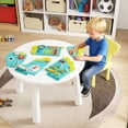 thumbnail image 2 of Spaco 11-in-1 Dinosaur Activity Wall Panel, Xylophone, Abacus, Fine Motor Skill Training, Green, 2 of 8