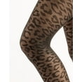 thumbnail image 4 of CALZITALY Opaque Tights with Leopard Animal Pattern | Black | S/M, L/XL | 50 DEN | Made in Italy (S/M, Black), 4 of 6