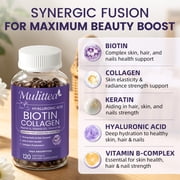 Biotin Collagen Capsule,w/Hyaluronic Acid, B-Complex Vitamins & MSM,Hair Skin and Nails Supplement - 120 Count
