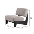 thumbnail image 5 of Benjara Cid Joy 30" Accent Chair- Low Profile- Light Gray Velvet- Wood Frame, 5 of 6