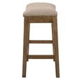 thumbnail image 2 of NewRidge Home Goods NH100152-FCS-WN NewRidge Home Saddle Style 25" Counter Height Stool with Cream Fabric, 2 of 3