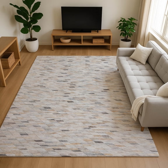 Addison Rugs Mayfield Premium Machine Washable Transitional Geometric Linen Rectangle Rug, 10' X 14' Machine Washable Transitional Geometric Linen Oversized Sherpa Throw Blanket