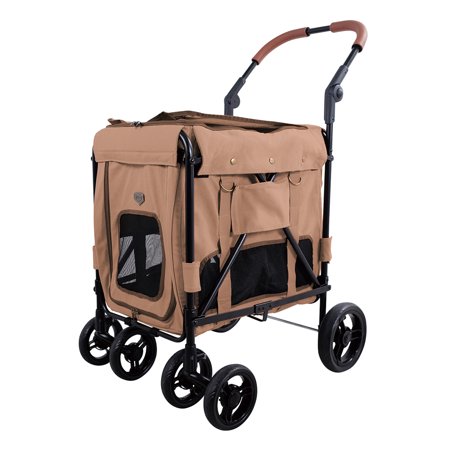 UPC: 4715243344793 | Ibiyaya Gentle Giant Pet Wagon Stroller 4-Wheel Detachable Carrier Wagon for Medium-Large Dogs Including Senior & Injured Pets Dusty Pink