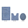 thumbnail image 2 of Better Trends 3 Piece Bath Rugs Set 100% Cotton U-Shape Toilet Mat Soft Water Absorbent Reversible Machine Washable for Bathroom Decor Toilet Base (Lid 18x20|20x20|21x34) Dark Blue Lux Collection, 2 of 4
