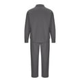 thumbnail image 4 of RYDCOT Men's Fashion Solid Corduroy 2-Piece Set Lapel Button Long Sleeve Shirt and Pants Casual Suit with Pocket Gray, 4 of 6