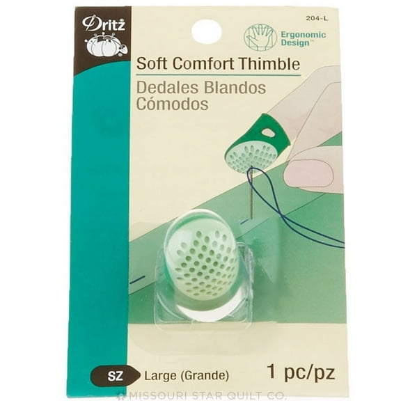 2Pc Dritz Soft Comfort Thimble - Size L