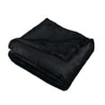 thumbnail image 2 of Superior Fleece Plush Fluffy Soft Blanket, Solid Black, Throw, 2 of 7