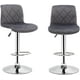 thumbnail image 1 of Set de 2 Bancos giratorios aterciopelados con altura ajustable y reposa pies Toretto, color Gris, 1 of 7