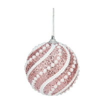 2PC Christmas Decorations Indoor,Inflatable Christmas Balls with Powder,Holiday Decor for Thanksgiving Wedding Party Home Birthday Decor,3.15Inch,Pink