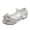 Silver, variant on Toddler Kids Girls Sparkle Princess Dress Shoes Bow Wedding Party Flower Comfortable Mary Jane Glitter Ballet Flat Shoes Silver Size 8 Toddler