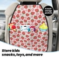 thumbnail image 5 of Pofeuu Strawberry Flower Print 2 Pack PU Leather Kick Mat Back Seat Protector, Universal Car Seat Back Organizer, Waterproof Backseat Protector For Most Car, 5 of 8