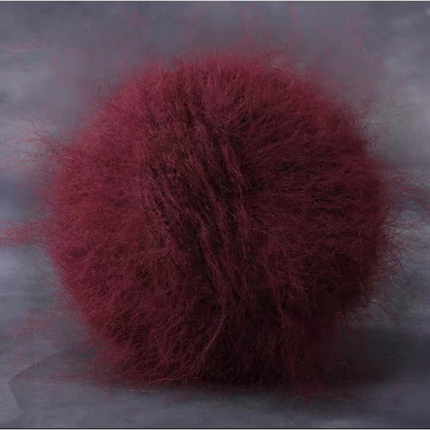 Zhuge Hilo de felpa suave acrílico de bucle de fantasía para tejer a crochet, bobinas de pelo rizado de fieltro de lana cardada de oveja, mecha (100 g, A254)