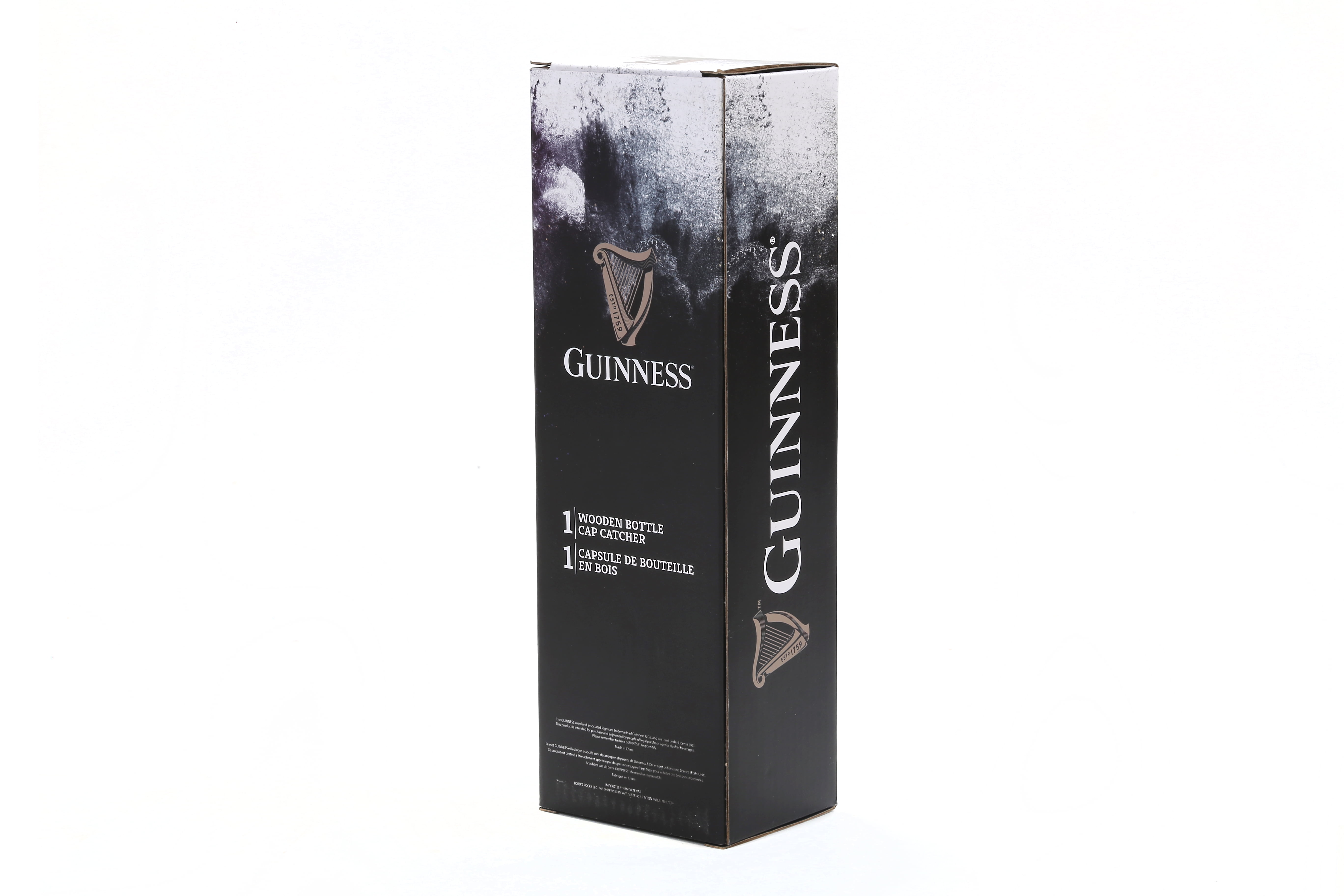 Guinness Bottle Opener with Cap Collector Catcher, Wooden Wall Mounted Bottle Opener，Ideal Gift for Men and Beer Lovers