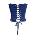 thumbnail image 5 of Women's Fashion Strapped Corset Top Asymmetric Off Shoulder Bandage Bustier Bodysuit for Party and Night Out Blue L, 5 of 7