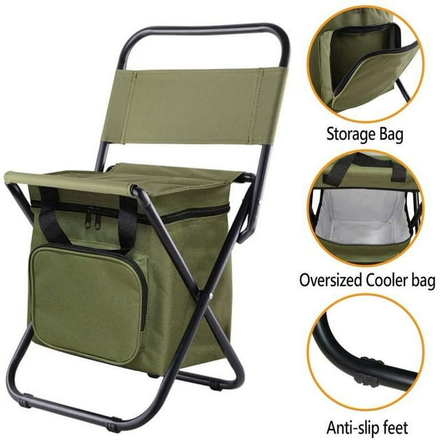 Chaise de Pêche Chaise Pliante Portable Efficace en Acier Inoxydable Forte Capacité de Charge Camping
