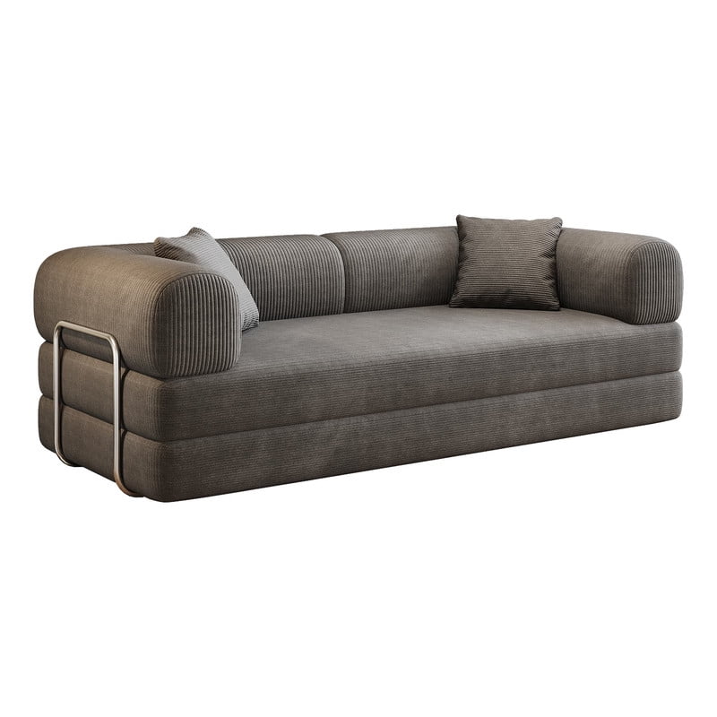 78.8" Convertible Sleeper Sofa Bed, Corduroy Folding Modern Boneless Couch Compression Sofa in Box, Floor Sofa Loveseat with Support Rods