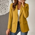 thumbnail image 2 of SETOOFF Women Solid Blazer Jacket, Notched Lapel Two Button Long Sleeve Flap Pockets Open Front Regular Fit Work Suit Coat Business Office Casual Layering Outerwear, 2 of 8