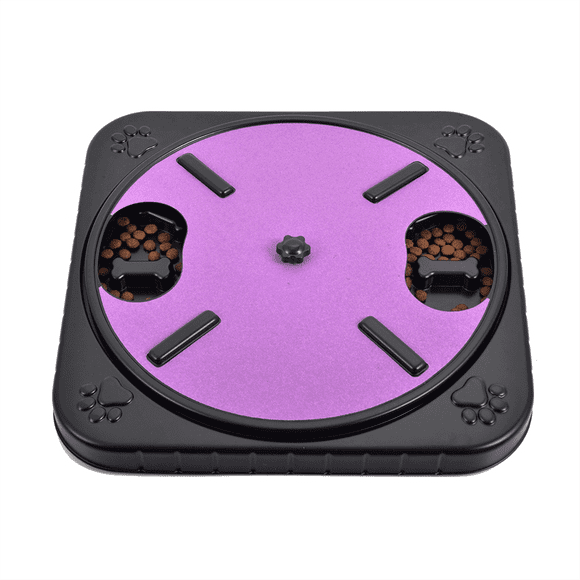 Dog Scratch Pad for Nails Dog Scratch Board Snack Compartments Rotating Round Dog Nail Scratch Board Removable Purple