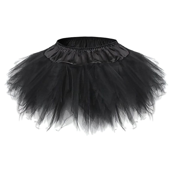 XIAONU Layered Tulle Skirt for Women Fluffy Tutu Elastic Waist Skirt Fun Party Dance Costume Skirt
