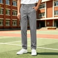 thumbnail image 6 of Xaqiouau Boys Straight Leg Chino Pants Classic Flat Front Casual Trousers Button Closure Solid Color School Uniform Bottoms Versatile Everyday Wear Gray 14-15 Years, 6 of 9