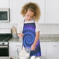 thumbnail image 4 of Blue Purple Tie Dye Mandala Pattern Kids Aprons for Girls and Boys,Adjustable Neck Strap Toddler Aprons for Kids Cooking Baking, 4 of 6