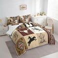 thumbnail image 3 of Homewish Rustic Cowgirl Cowboy Bedding Comforter Set 7pcs for Kids, Tribal Hippie Aztec Queen Bedding Sets, Vintage Brown Patchwork Reversible Queen Sheet Sets, Super Cozy Room Decor, 3 of 7