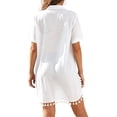 thumbnail image 3 of Shine Up Women Cover-up Shirt Tassel Swimsuit Beach Swimwear Summer Bathing Suit Dress, 3 of 4