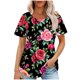 thumbnail image 1 of Tops de Ajuste Suelto para las Mujeres de Manga Corta Cuello Redondo Color Sólido, Estante de Imitación de Moda Casual, 1 of 6