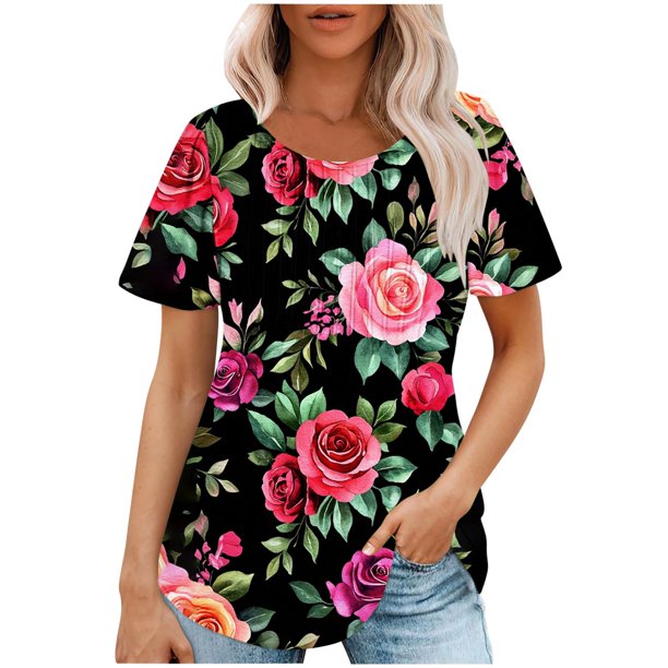 Tops de Ajuste Suelto para las Mujeres de Manga Corta Cuello Redondo Color Sólido, Estante de Imitación de Moda Casual