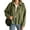 Army green, variant on Long Sleeved Women Spring Fall Faux Suede Bomber Jackets Turn-down Collar Casual Lapel Zipper Jacket