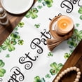 thumbnail image 3 of St. Patrick's Day Table Runner - 70 Inch Long Spring Lucky Shamrocks Green Truck Country Cotton and Linen Blended Dress Scarves Farmhouse Table Runner for Kitchen Dining, Coffee Table, 13" x 70", 3 of 8