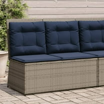 vidaXL Poly Rattan Reclining and with Cushions Outdoor Benches Gray