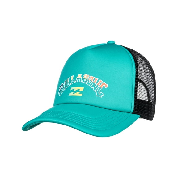 Billabong 6 Panel Mens Snapback Curved Peak Trucker Cap ~ Podium Green