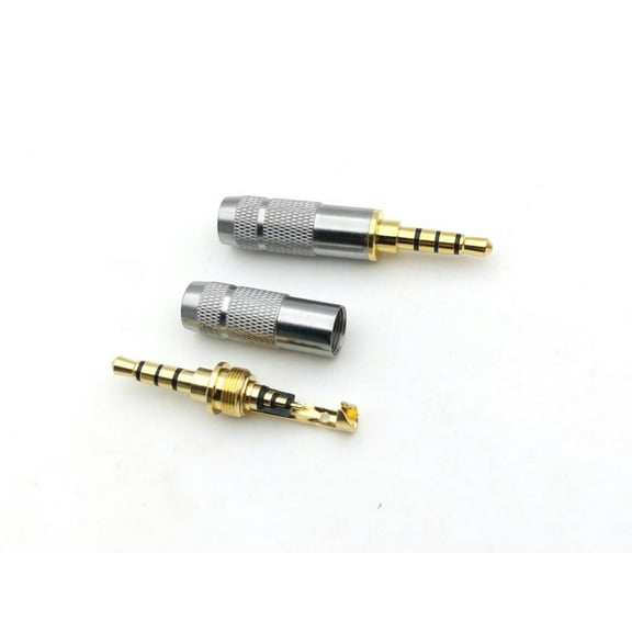 FOR 100pcs Gold audio 3.5mm 4 Pole Repair Headphone Jack Plug Cable Audio Solders