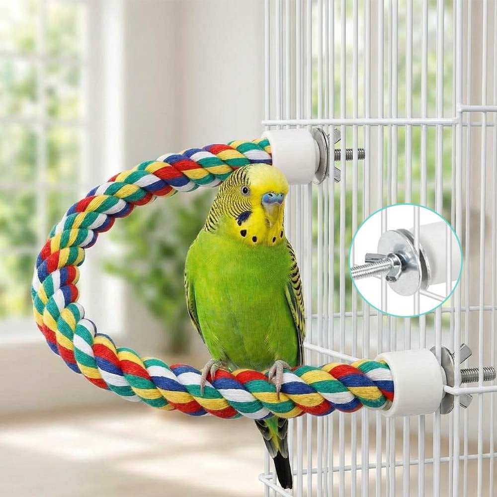 6 PCS Bird Toys - Foraging, Shredding & Hanging Toys, Shredding Parakeet Toys with Rope Perch