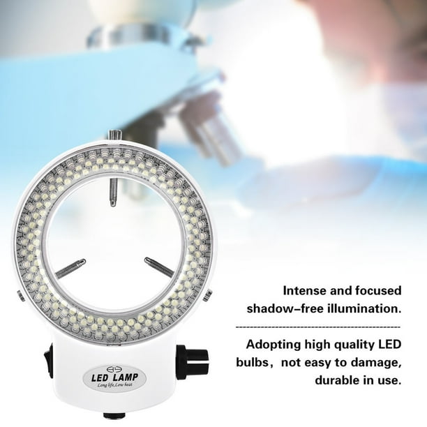 Luz LED para microscopio, cámara de microscopio 144 LED Lámpara de anillo LED Industria Anillo de luz LED Acabado de lujo