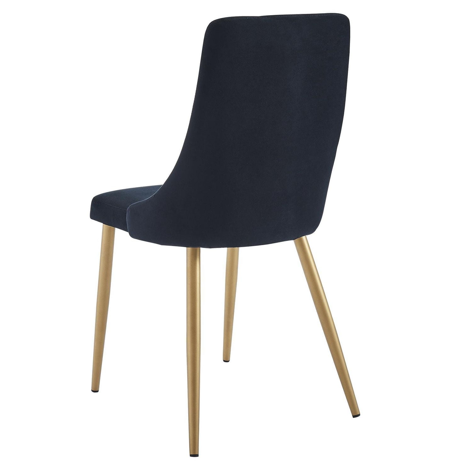 Set of 2 Mid-Century Velvet & Metal Side Chair in Black