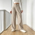 thumbnail image 6 of LWFFDAW Wide Leg Dress Pants for Women High Waist Baggy Slacks Pant Summer Lightweight Comfy Business Work Trousers with Pockets, 6 of 9