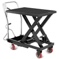 thumbnail image 1 of Memoryfield Hydraulic Lift Table Cart, 500 lb Capacity Manual Scissor Lift Table, Locking Wheels & Non-Slip Platform, Heavy Duty Material Handling Cart, Black, 1 of 7