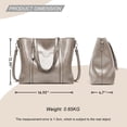 thumbnail image 5 of HONGLONG Tote Bag for Women Leather Shoulder Crossbody Bag Work Purse Large Capacity Handbags, Gray, 5 of 7