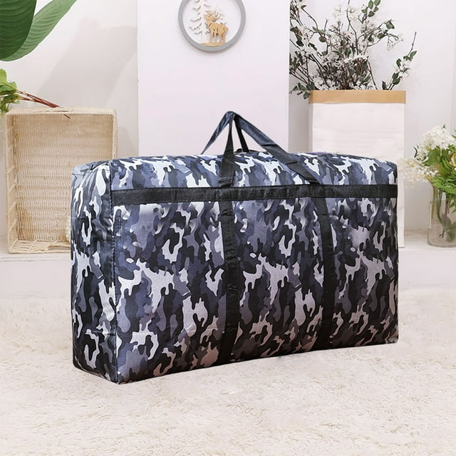 Organizers and Storage,Storage Bag Organizer,Extra Large Storage Bag Water Thickened Moving Bag Folding Organizer Bag with Strong Handles Zippers for Bedding Comforters Blanket Clothes Camouflage